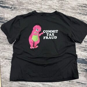 Funny Design Screen Print Short Sleeved T-Shirt Men's Size L